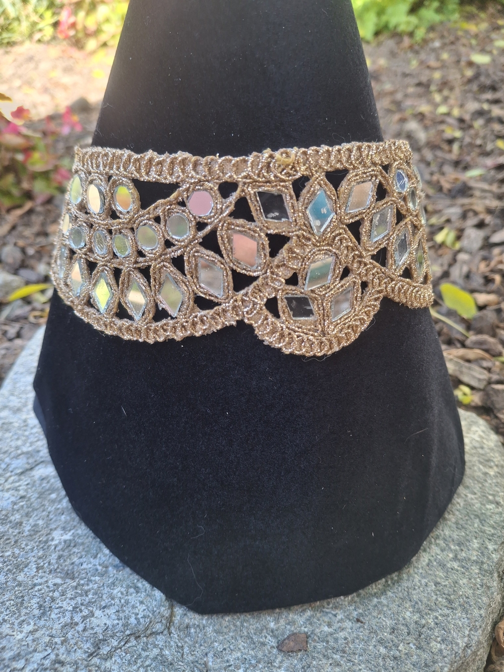 Handmade Boho Mirror Statement Choker Necklace Festival Wedding Rave Vacation - Picture 5 of 8